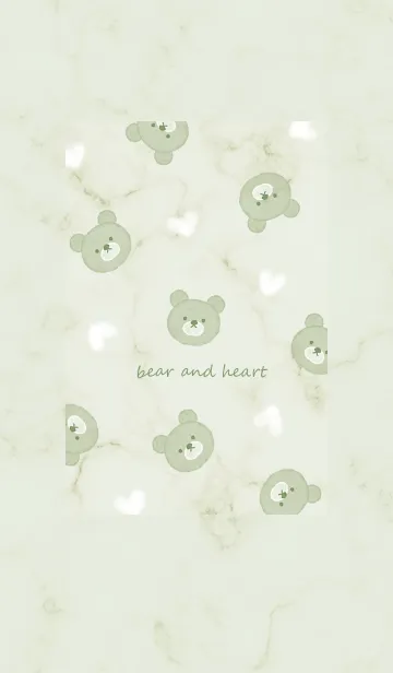 [LINE着せ替え] クマとハート3♥グリーン07_1の画像1