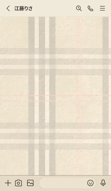 [LINE着せ替え] シンプル チェック柄 01 - beige & red (i)の画像3