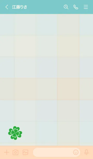 [LINE着せ替え] クローバー チェック柄の画像3