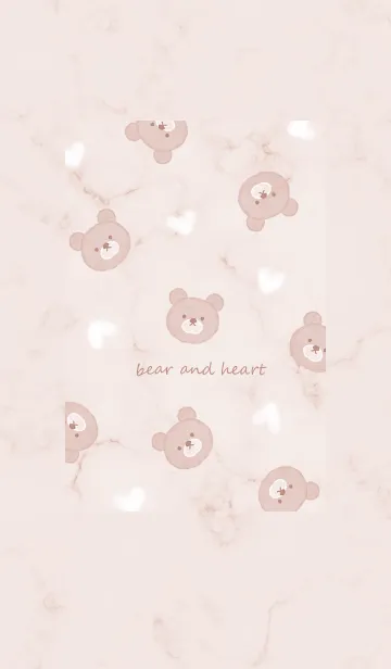 [LINE着せ替え] クマとハート3♥ピンクブラウン09_1の画像1