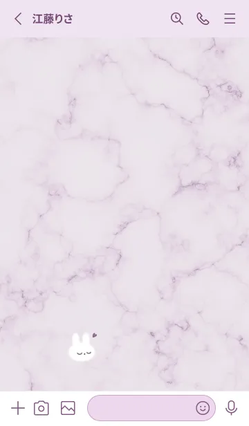 [LINE着せ替え] シンプルうさぎとマーブル♥パープル11_1の画像3