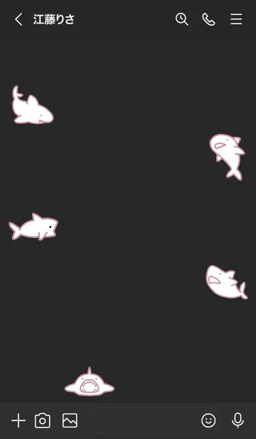 [LINE着せ替え] ブラック ピンク : sharkの画像3