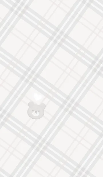 [LINE着せ替え] クマとチェック柄♥グレー15_1の画像1