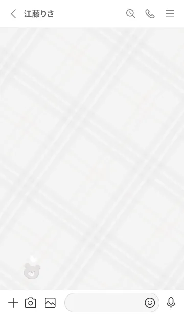 [LINE着せ替え] クマとチェック柄♥グレー15_1の画像3