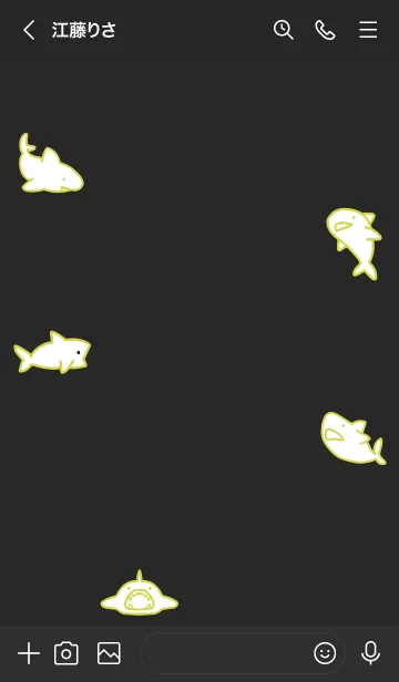 [LINE着せ替え] ブラック イエロー : sharkの画像3