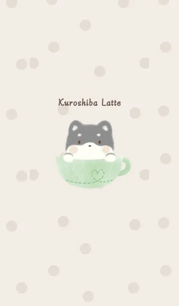 [LINE着せ替え] くろしばラテ -グリーン- ドットの画像1