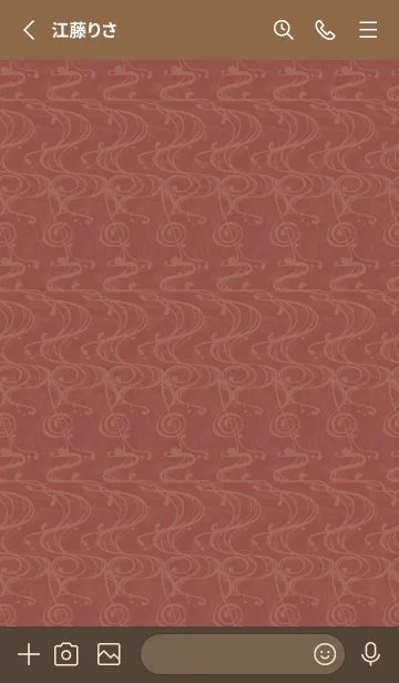 [LINE着せ替え] 和音 流水紋と五線とト音記号 小豆色の画像3