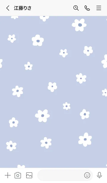 [LINE着せ替え] flower pattern/ blueの画像3