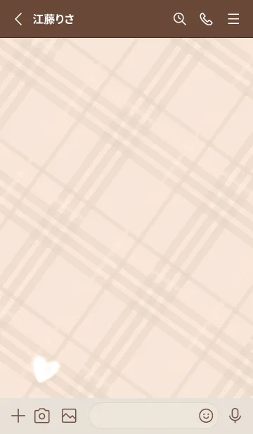 [LINE着せ替え] ふわふわハートとチェック♥オレンジ14_1の画像3