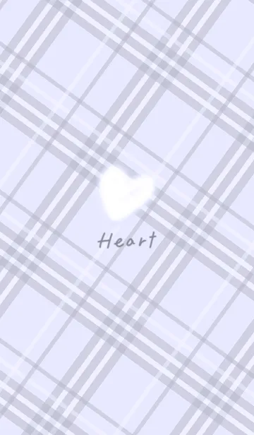 [LINE着せ替え] ふわふわハートとチェック♥ライラック12_1の画像1