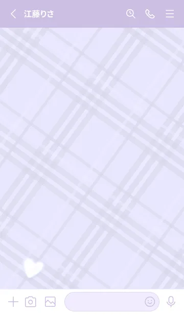 [LINE着せ替え] ふわふわハートとチェック♥ライラック12_1の画像3