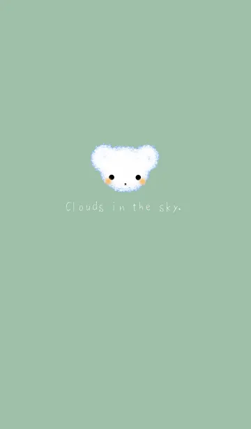 [LINE着せ替え] Cloud Bear - white words on a gray greenの画像1