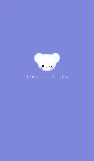 [LINE着せ替え] Cloud Bear - white text on purple blueの画像1