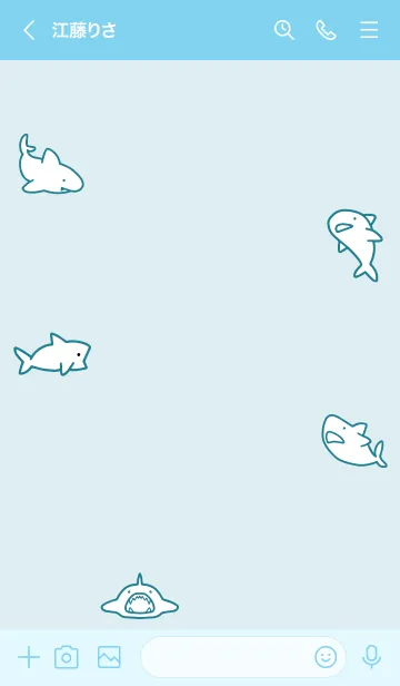 [LINE着せ替え] 青 : sharkの画像2