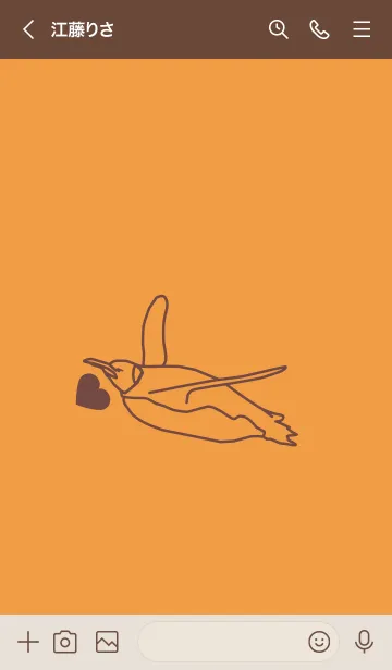 [LINE着せ替え] ペンギンとハート (サンライトイエロー)の画像3