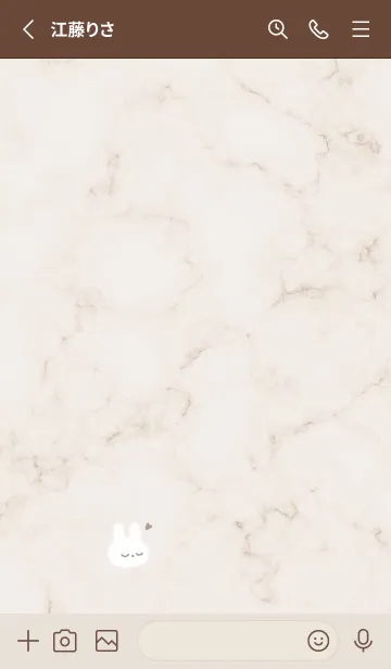 [LINE着せ替え] シンプルうさぎとマーブル♥ブラウン09_1の画像3