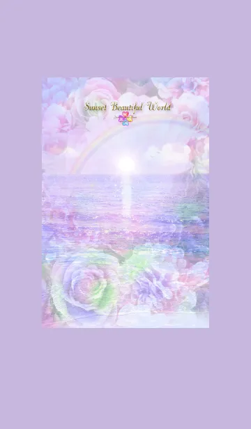 [LINE着せ替え] 運気上昇 癒しのビーチ Rainbow Roseの画像1