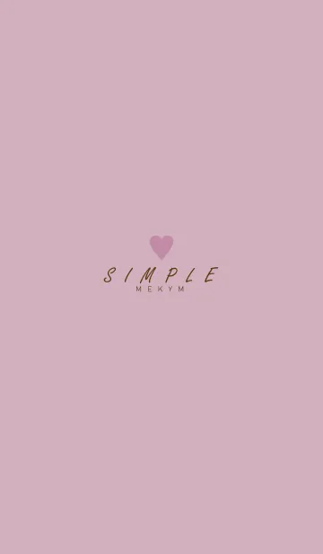 [LINE着せ替え] DUSKY PINK BROWN - SIMPLE HEART 3の画像1