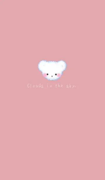 [LINE着せ替え] Cloud Bear - White words on pinkの画像1