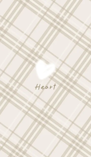 [LINE着せ替え] ふわふわハートとチェック♥ベージュ05_1の画像1