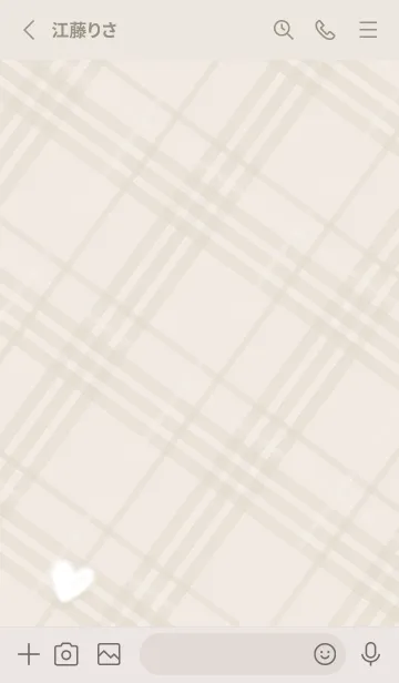 [LINE着せ替え] ふわふわハートとチェック♥ベージュ05_1の画像3