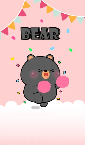 [LINE着せ替え] Cute BlackBear Love Party Theme (JP)の画像1