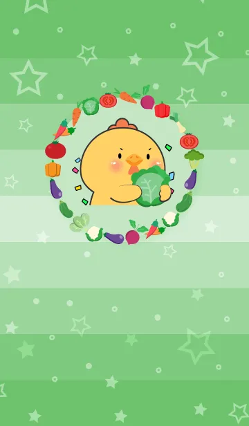 [LINE着せ替え] Simple Chicken With Vegetable Theme (JP)の画像1