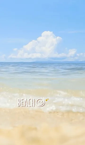 [LINE着せ替え] 海辺 キラキラ<モカブラウン>の画像1