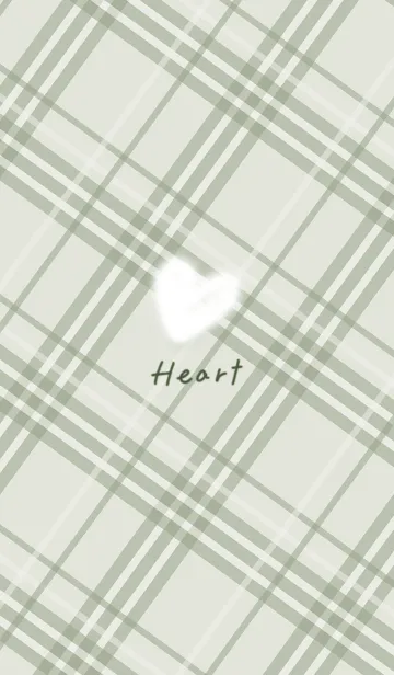 [LINE着せ替え] ふわふわハートとチェック♥グリーン07_1の画像1
