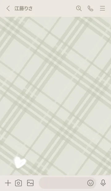 [LINE着せ替え] ふわふわハートとチェック♥グリーン07_1の画像3