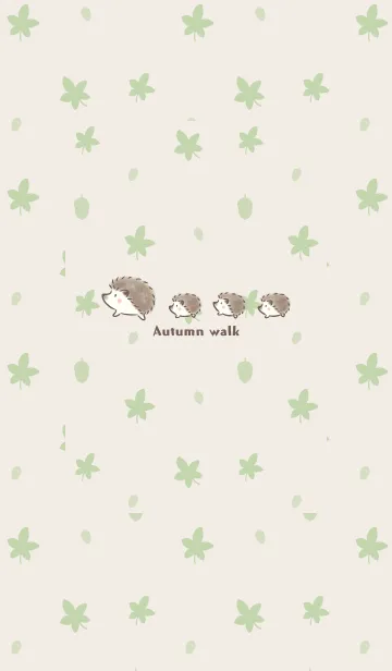 [LINE着せ替え] ハリネズミと秋のおさんぽ -グリーン-の画像1