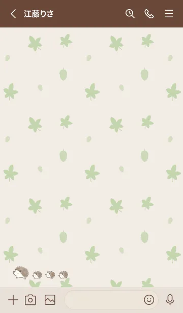 [LINE着せ替え] ハリネズミと秋のおさんぽ -グリーン-の画像3