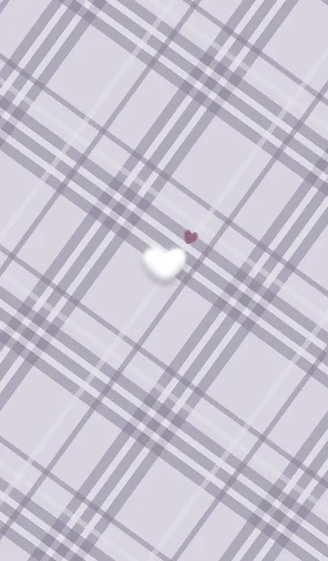 [LINE着せ替え] ふわもこハートとチェック柄♥パープル04_1の画像1