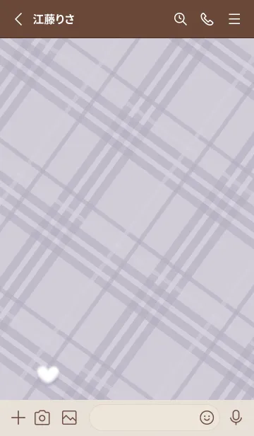 [LINE着せ替え] ふわもこハートとチェック柄♥パープル04_1の画像3