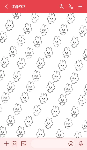 [LINE着せ替え] 量産うさぎ_レッドの画像3