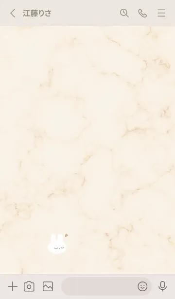 [LINE着せ替え] シンプルうさぎとマーブル♥ベージュ10_1の画像3