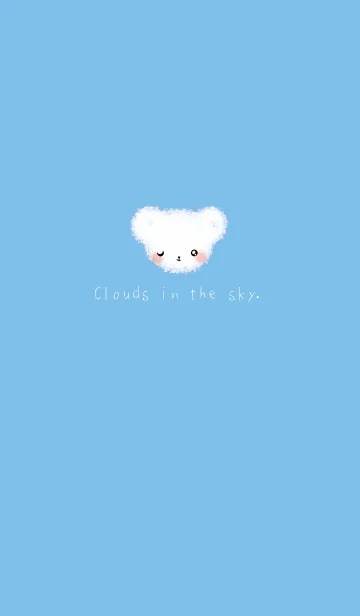 [LINE着せ替え] Cloud Bear - White on Indigoの画像1