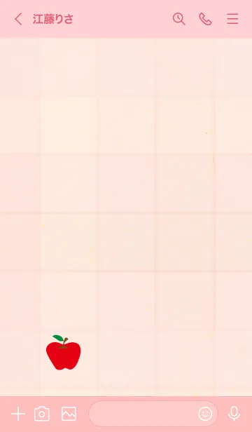 [LINE着せ替え] チェック柄 りんご2の画像3