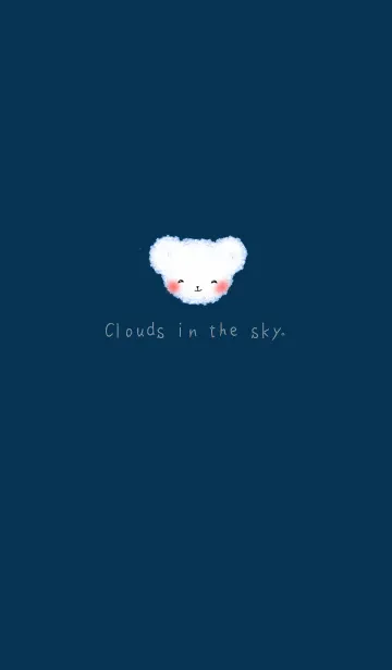 [LINE着せ替え] Cloud Bear - Gray Indigo on Dark Indigoの画像1