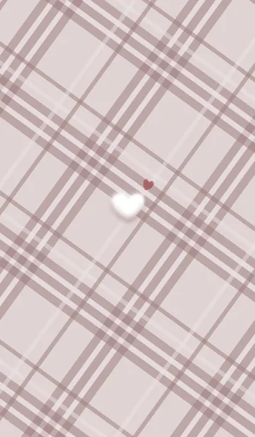 [LINE着せ替え] ふわもこハートとチェック柄♥マロン08_1の画像1
