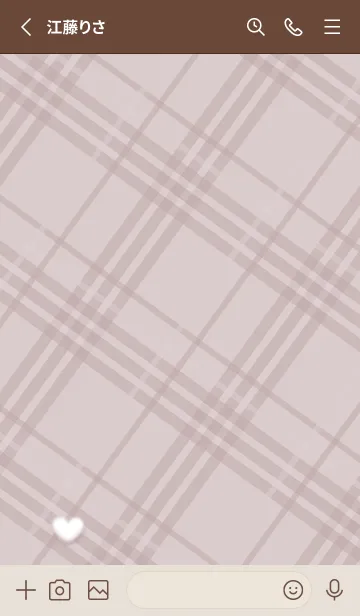 [LINE着せ替え] ふわもこハートとチェック柄♥マロン08_1の画像3