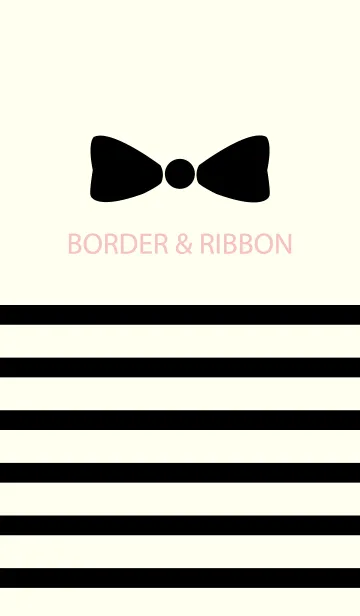 [LINE着せ替え] BORDER & RIBBON -Black 7-の画像1