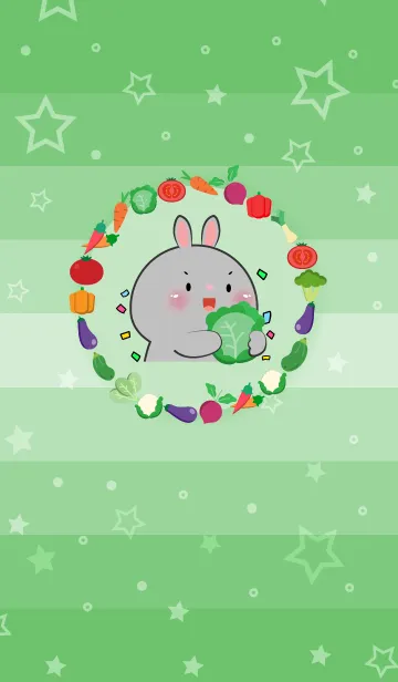 [LINE着せ替え] Simple Rabbit With Vegetable Theme (JP)の画像1