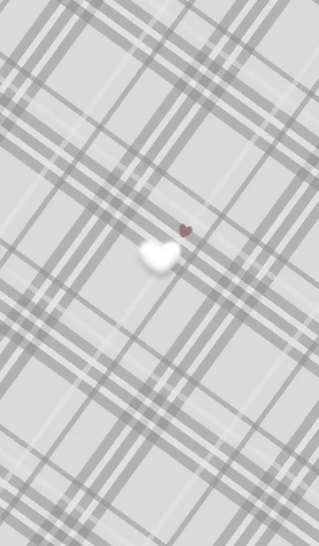 [LINE着せ替え] ふわもこハートとチェック柄♥グレー01_1の画像1