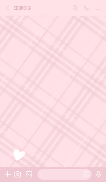 [LINE着せ替え] ふわふわハートとチェック♥ピンク10_1の画像3