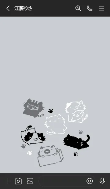 [LINE着せ替え] もにっとねっこねこ モノトーンの画像3