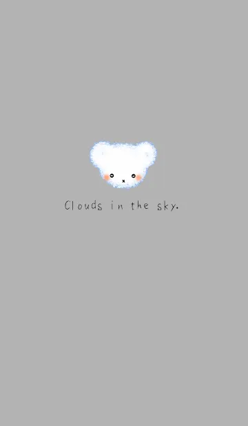 [LINE着せ替え] Cloud Bear - black text on greyの画像1
