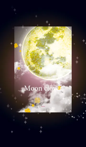 [LINE着せ替え] ピンク : 運気上昇！満月と四葉の画像1