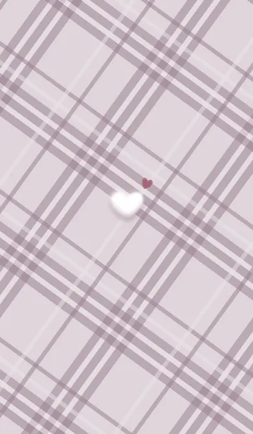 [LINE着せ替え] ハートとチェック柄♥バイオレット02_1の画像1