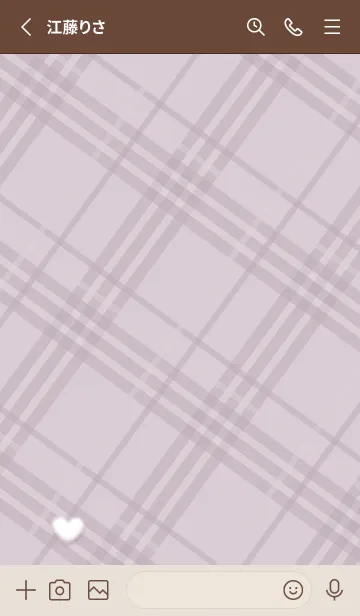 [LINE着せ替え] ハートとチェック柄♥バイオレット02_1の画像3